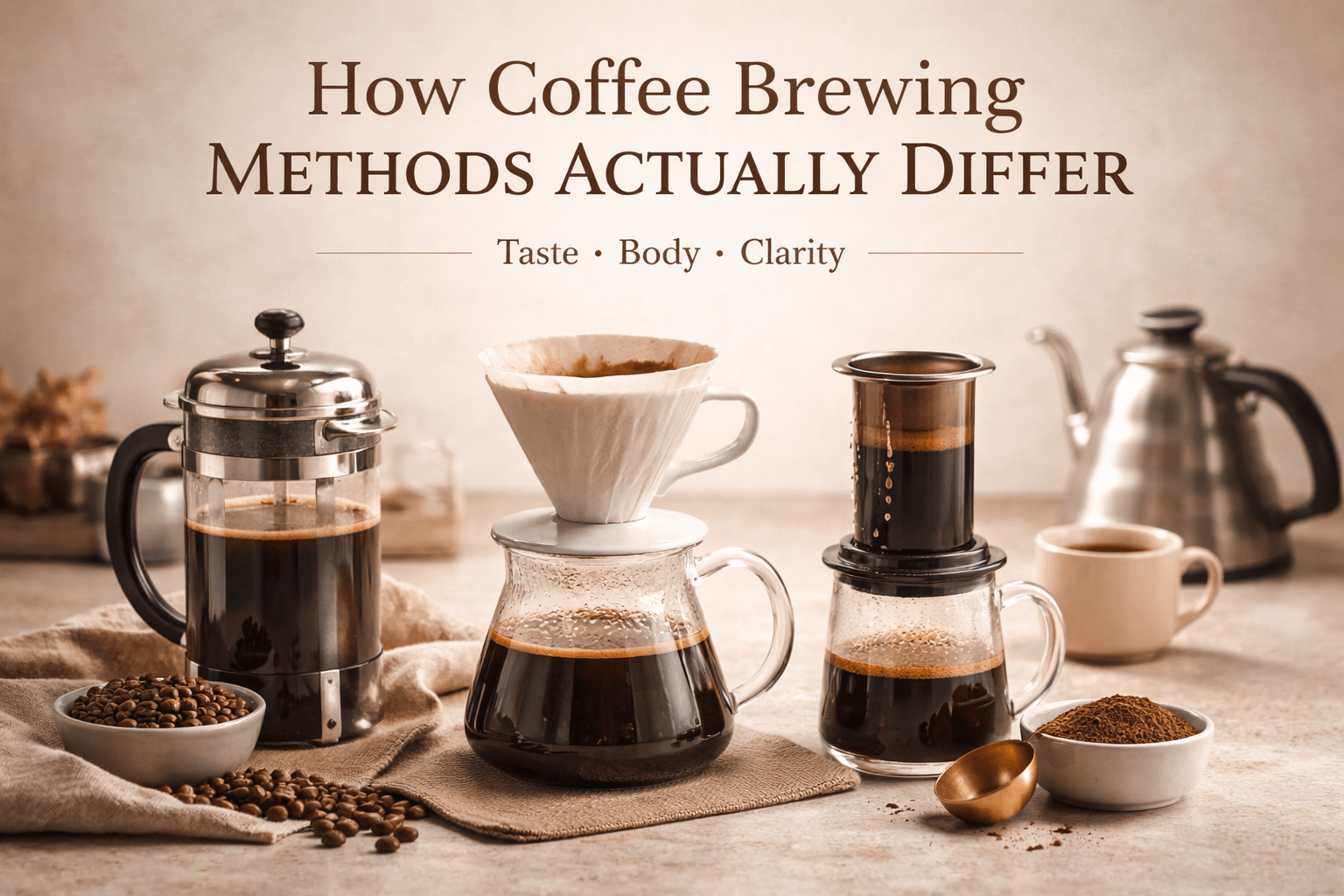 How Coffee Brewing Methods Actually Differ (Taste, Body, Clarity)